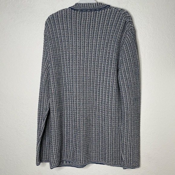 Scotch & Soda Amsterdam NWT Mens Knit Cardigan Size M Blue White Button Front - Picture 2 of 16